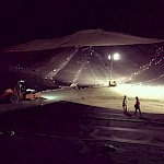 Heap Leach liner installation at night